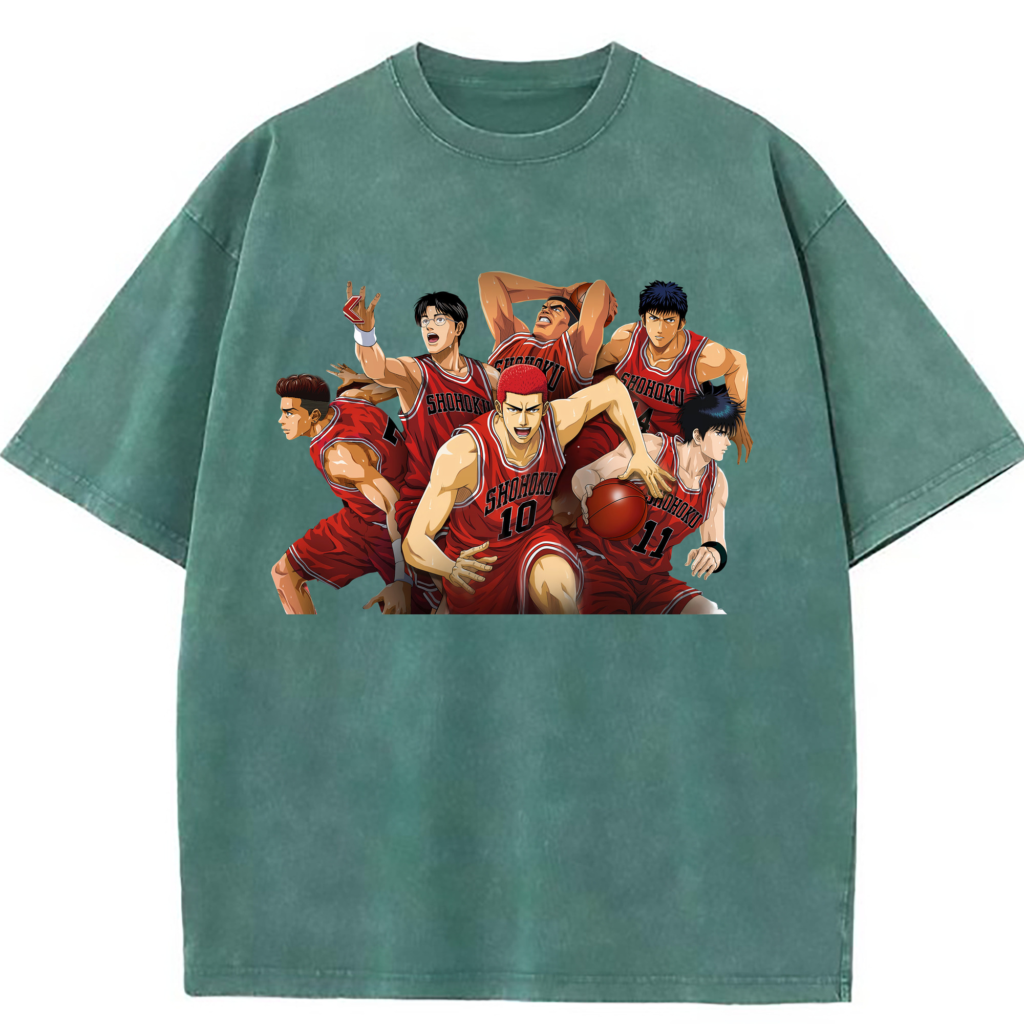 （画像用） SLAM DUNK／スラムダンク 綿100% ヴィンテージ風 半袖Tシャツ（フロントプリント）
